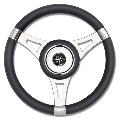 Volante per barca a motore rivestito con vernice poliuretanica - T29 series - SAVORETTI ARMANDO & C. s.n.c. - a tre razze / nero / bianco