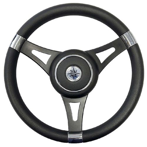 Volante per barca a motore rivestito con vernice poliuretanica - T29GHOST - SAVORETTI ARMANDO & C. s.n.c. - a tre razze / nero