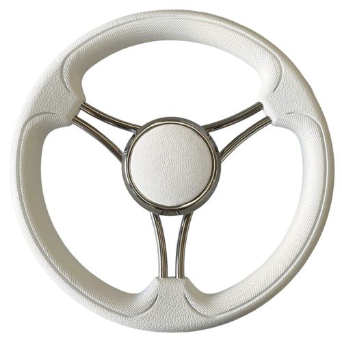 Volante per barca a motore in acciaio inossidabile - T22KCP series - SAVORETTI ARMANDO & C. s.n.c. - rivestito con vernice poliuretanica / rivestimento in cuoio / a sei razze
