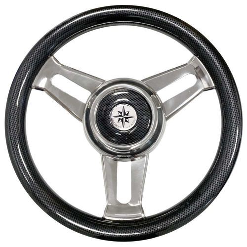 Volante per barca a motore in acciaio inossidabile - T30 CF - SAVORETTI ARMANDO & C. s.n.c. - in carbonio / a sei razze / nero