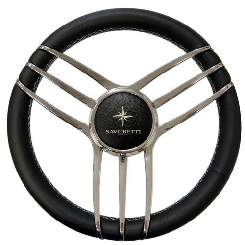 Volante per barca a motore rivestito con vernice poliuretanica - T31 series - SAVORETTI ARMANDO & C. s.n.c. - in acciaio inossidabile / in alluminio / in teak