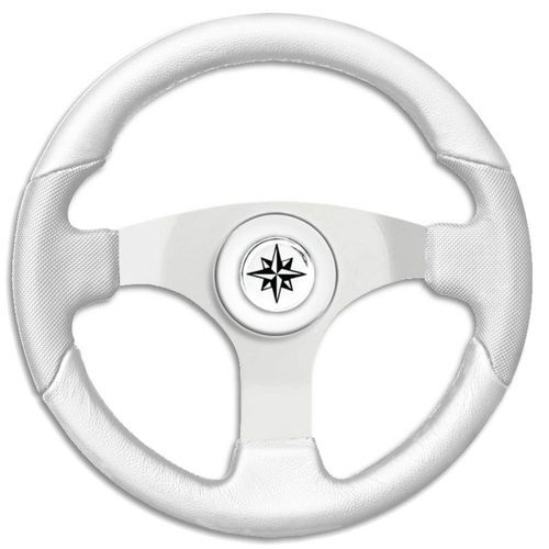 Volante per barca a motore rivestito con vernice poliuretanica - T15 series - SAVORETTI ARMANDO & C. s.n.c. - design / a tre razze / marrone