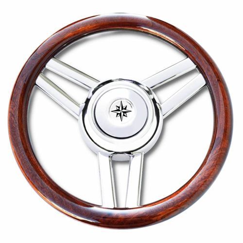 Volante per barca a motore in acciaio inossidabile - T25LTE-LMO series - SAVORETTI ARMANDO & C. s.n.c. - in teak / in mogano / racing
