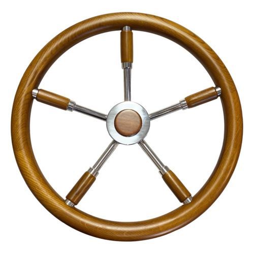 Volante per barca a motore in teak - T6I series - SAVORETTI ARMANDO & C. s.n.c. - in mogano / tradizionale / a cinque razze