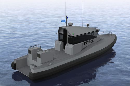 Barca professionale patrol boat - 13m - HolyHead Marine Services - entrobordo a idrogetto / GRP