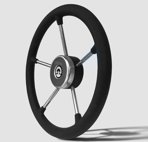 Volante per barca a motore in acciaio inossidabile - VR02 - Riviera srl Genova - racing / a cinque razze / nero