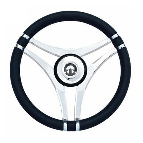 Volante per barca a motore in acciaio inossidabile - VS15 - Riviera srl Genova - rivestito con vernice poliuretanica / racing / a tre razze