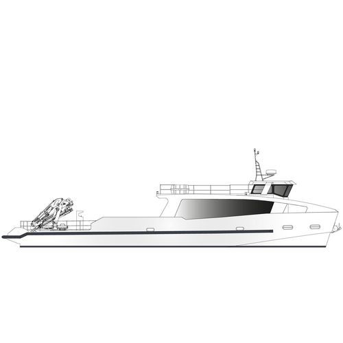 Barca professionale imbarcazione di supporto per acquacoltura - 21 m YSV - ODC MARINE - entrobordo / in alluminio