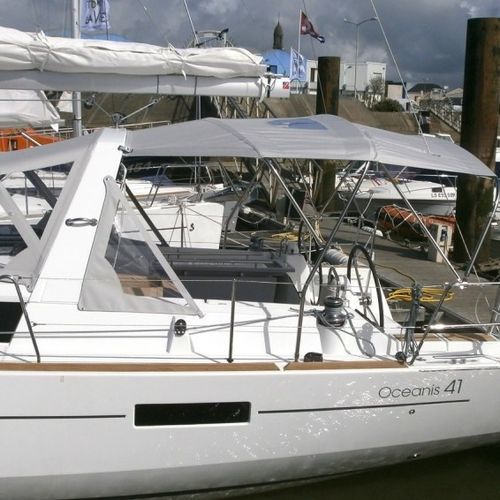 Tendalino parasole per barca a vela - Oceanis 41 - TTOP Nautic - per cabina di pilotaggio / con struttura in acciaio inossidabile / in PVC