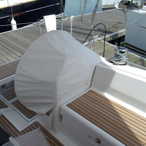 Telone di protezione per barca a vela - Oceanis 41 - TTOP Nautic - per ruota del timone / in PVC / grigio