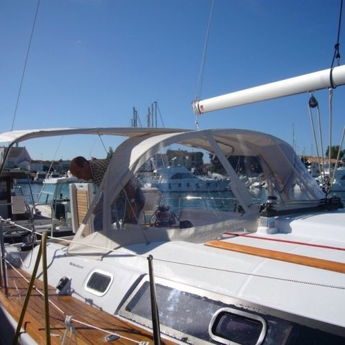 Capote di tuga per barca a vela - Oceanis 37 - TTOP Nautic - per cabina di pilotaggio / con struttura in alluminio / con struttura in acciaio inossidabile