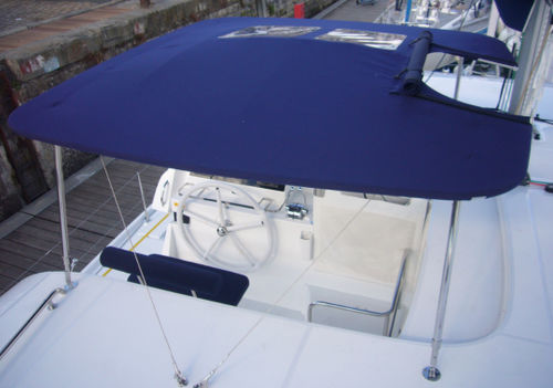 Tendalino parasole per catamarano - Lagoon 42 - TTOP Nautic - per cabina di pilotaggio / con struttura in acciaio inossidabile / in PVC