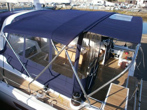 Tendalino parasole per barca a vela - Oceanis 51.1 - TTOP Nautic - per cabina di pilotaggio / con struttura in alluminio / grigio