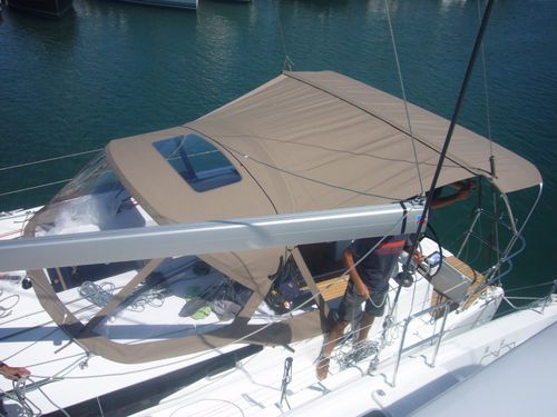 Tendalino parasole per barca a vela - Sun Odyssey 410 - TTOP Nautic - per cabina di pilotaggio / con struttura in acciaio inossidabile / in PVC