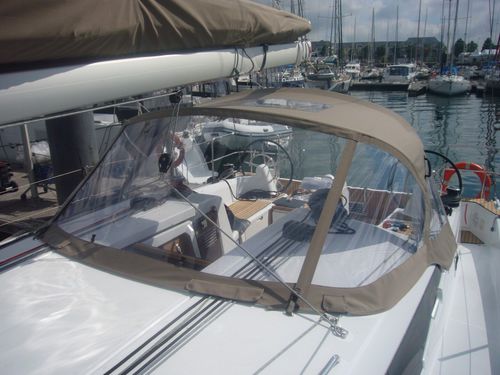 Capote di tuga per barca a vela - Sun Odyssey 410 - Construction Site Version - TTOP Nautic - per cabina di pilotaggio / con struttura in alluminio / con struttura in acciaio inossidabile