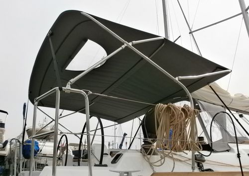 Tendalino parasole per barca a vela - Dufour 350 - TTOP Nautic - per cabina di pilotaggio / con struttura in acciaio inossidabile / grigio
