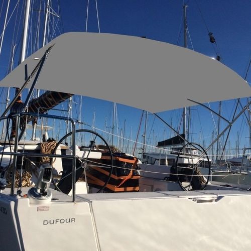 Tendalino parasole per barca a vela - Dufour 430 - TTOP Nautic - per cabina di pilotaggio / con struttura in acciaio inossidabile / grigio