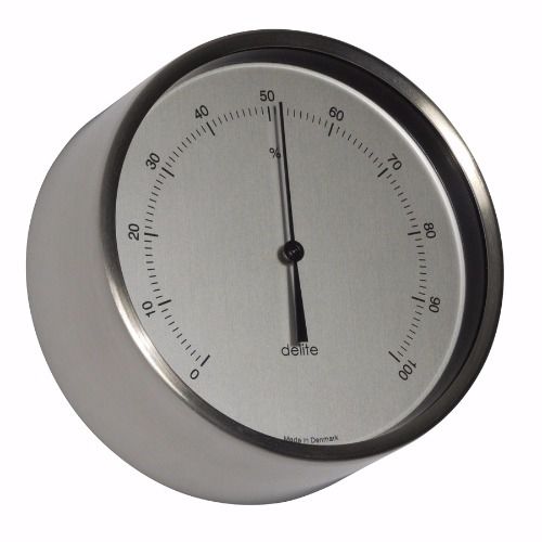 Igrometro analogico - 605700 - Delite  - in acciaio inossidabile / bianco