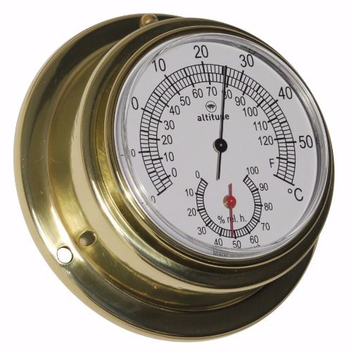 Termometro analogico - 842 TH - Delite  - igrometro / in ottone lucidato / °C