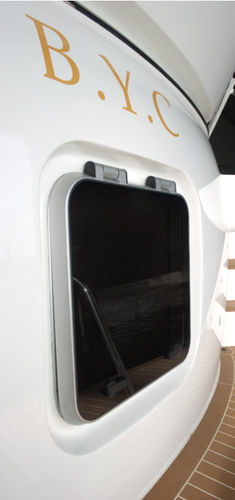 Passauomo quadrato - STANDARD WITH FLANGE - Gebo Marine Glazing B.V. - per barca / apribile / a filo coperta