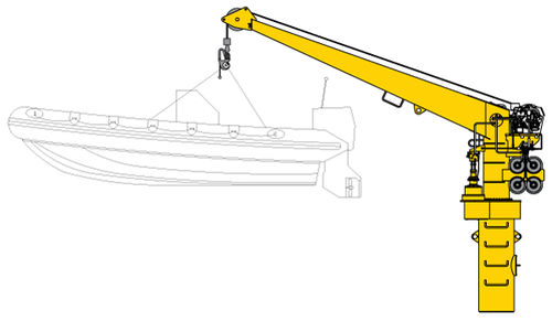 Gruetta per barca di salvataggio - D SERIES - Allied Marine Crane - idraulica
