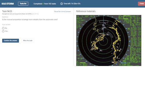 Software per il test delle capacità - KAS Navigator - STORM SIM - di navigazione / per nave