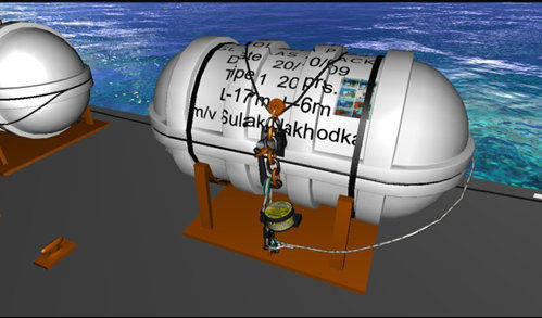 Software di simulazione - Thrown overboard Liferaft - STORM SIM - per zattera di salvataggio lanciata dall’imbarcazione / multimediale
