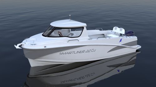 Barca da pesca e diporto fuoribordo - Cuddy 22 - SMARTLINER - hard-top / in fibra di vetro / max. 7 persone