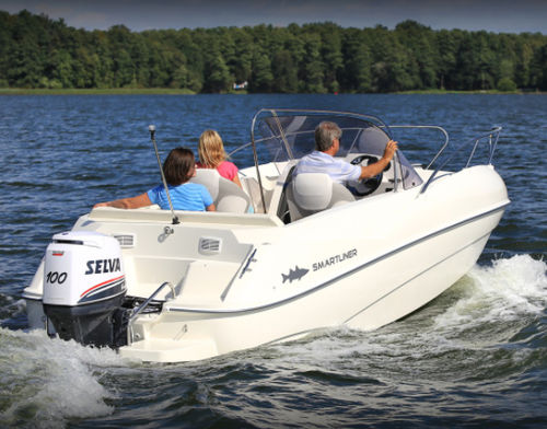 Day cruiser fuoribordo - SUNBREEZE 226 - SMARTLINER - open / con dual console / in fibra di vetro