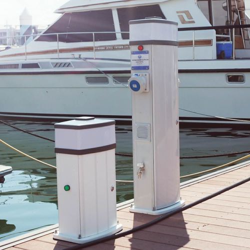 Colonnina di distribuzione elettrica - Goodocks Marine (Hong Kong) Co., Ltd. - di distribuzione di acqua / per pontile / in alluminio