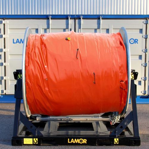Avvolgitore per barriera antinquinamento in container - HSR L-series - LAMOR - rimorchiabile