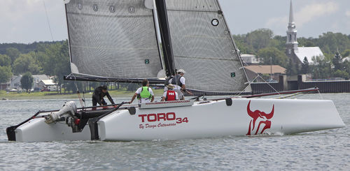 Catamarano - TORO 34S - Design Catamaran Inc - da regata e crociera / con 4 cuccette / rimorchiabile