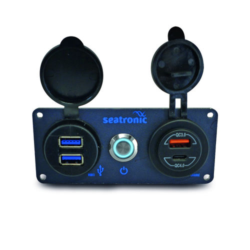 Interruttore per barca - TCOUC2-1 - seatronic - per circuito elettrico / con interruttore a pulsante / LED