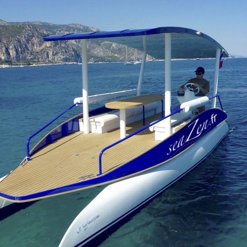 Barca open catamarano - SRR-2.0 - SeaZen - fuoribordo / elettrosolare / con scafo dislocante