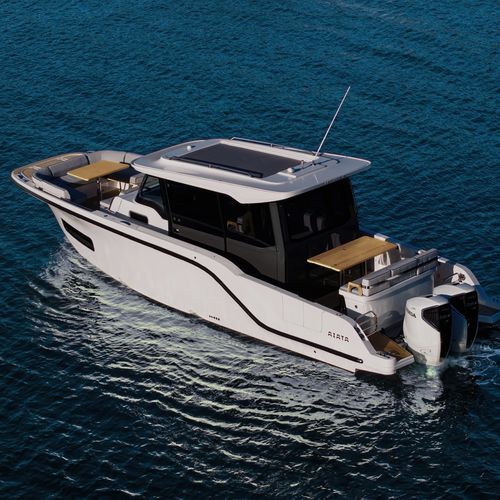 Cabinato fuoribordo - Wayfinder 38 - AIATA BOATS - bimotore / con cabina di pilotaggio / da pesca sportiva