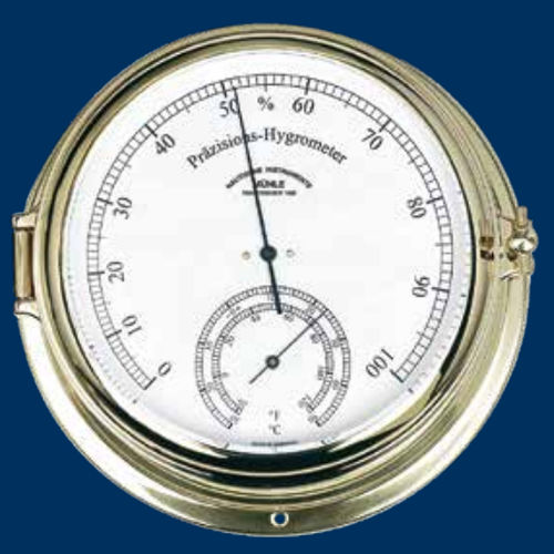 Termometro analogico - MS-51-11-180-ME - Mühle-Glashütte GmbH nautische Instrumente und Feinmechanik - igrometro / in ottone lucidato / °C
