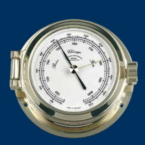 Barometro digitale - MS-51-12-120-ME - Mühle-Glashütte GmbH nautische Instrumente und Feinmechanik - in ottone / bianco