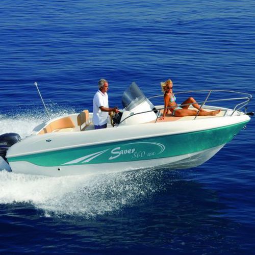 Walkaround fuoribordo - 560 Wa - SAVER  S.R.L. - con console centrale / da pesca sportiva / max. 7 persone