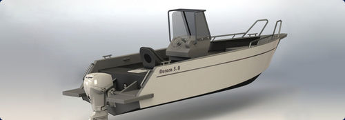 Barca open fuoribordo - Aurora 5.0 - aurora (dalian) yachts co ltd - con console centrale / in alluminio / con prendisole