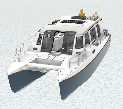 Cabin-cruiser catamarano - BB37 - Bader Hausboot - fuoribordo / bimotore / con scafo planante