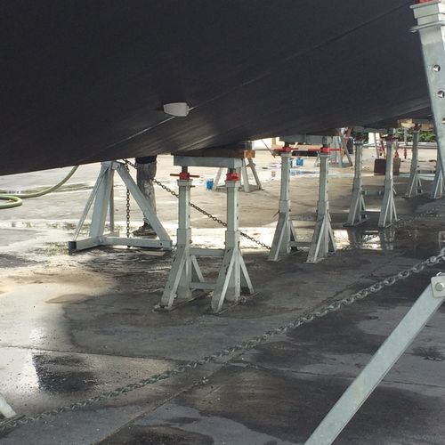 Tacco per barca a motore - TAR2T 40 h. 10/15 - Naval Tecno Sud - regolabile / per chiglia / galvanizzato