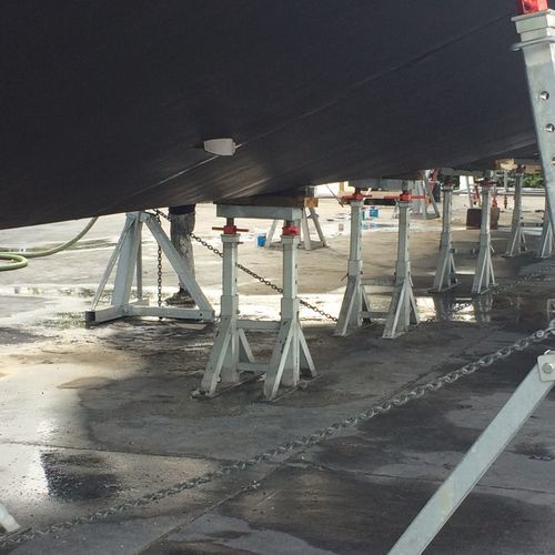 Tacco per barca a motore - TAR2T 40 h. 14/22 - Naval Tecno Sud - regolabile / per chiglia / galvanizzato
