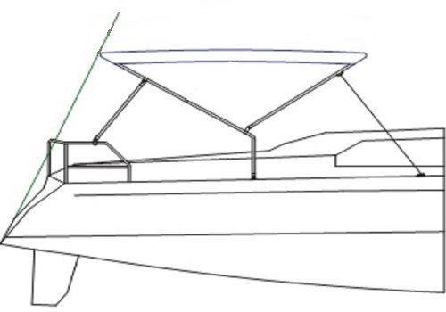 Tendalino parasole per barca a vela - PRESTIGE - BIMINI TOP NAUTICA - per cabina di pilotaggio