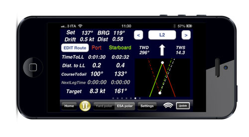 Applicazione di navigazione - esa Regatta PRO  - ASTRA Yacht - per barca a vela / per smartphone