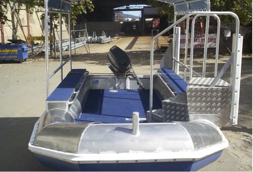 Barca professionale barca utilitaria - PONTOON ALLOY DUCK - English Engineering - fuoribordo / in alluminio