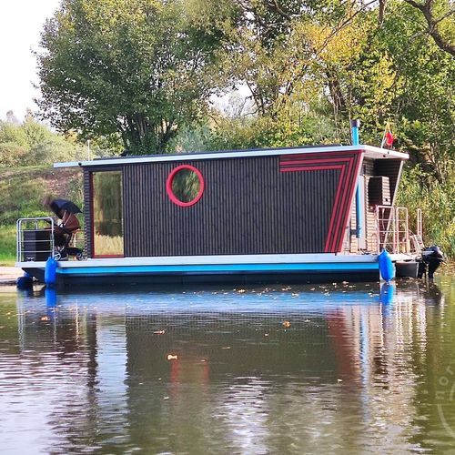 Barca a motore house-boat fuoribordo - Eco18 - HOUSEBOAT - a GPL / da pesca / in alluminio