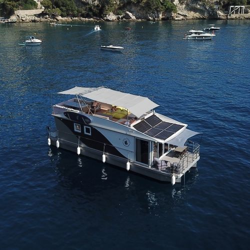 Barca a motore house-boat catamarano - 47 - HOUSEBOAT - fuoribordo / in alluminio / in HDPE