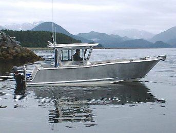 Barca open fuoribordo - OSB 8,56 - ALUTEC BOATS - con cockpit chiuso / da pesca sportiva / con T-top