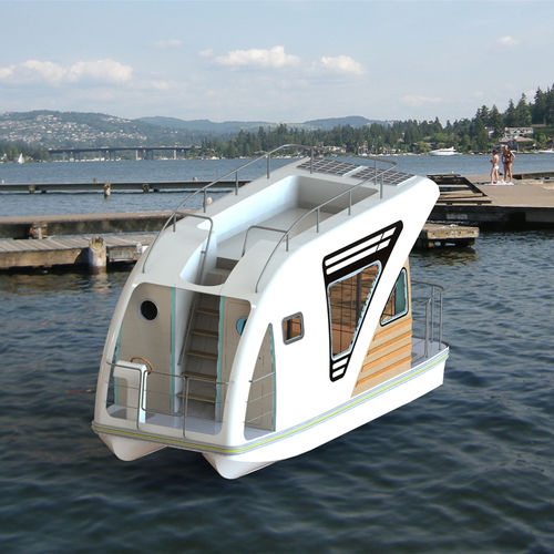 Barca a motore house-boat fuoribordo - Floating Salon - Fareast Boats - con fly / con 2 cabine