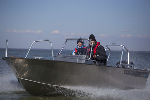 Barca open fuoribordo - AC-18 CC - Alunaut OÜ - con console centrale / in alluminio / max. 6 persone